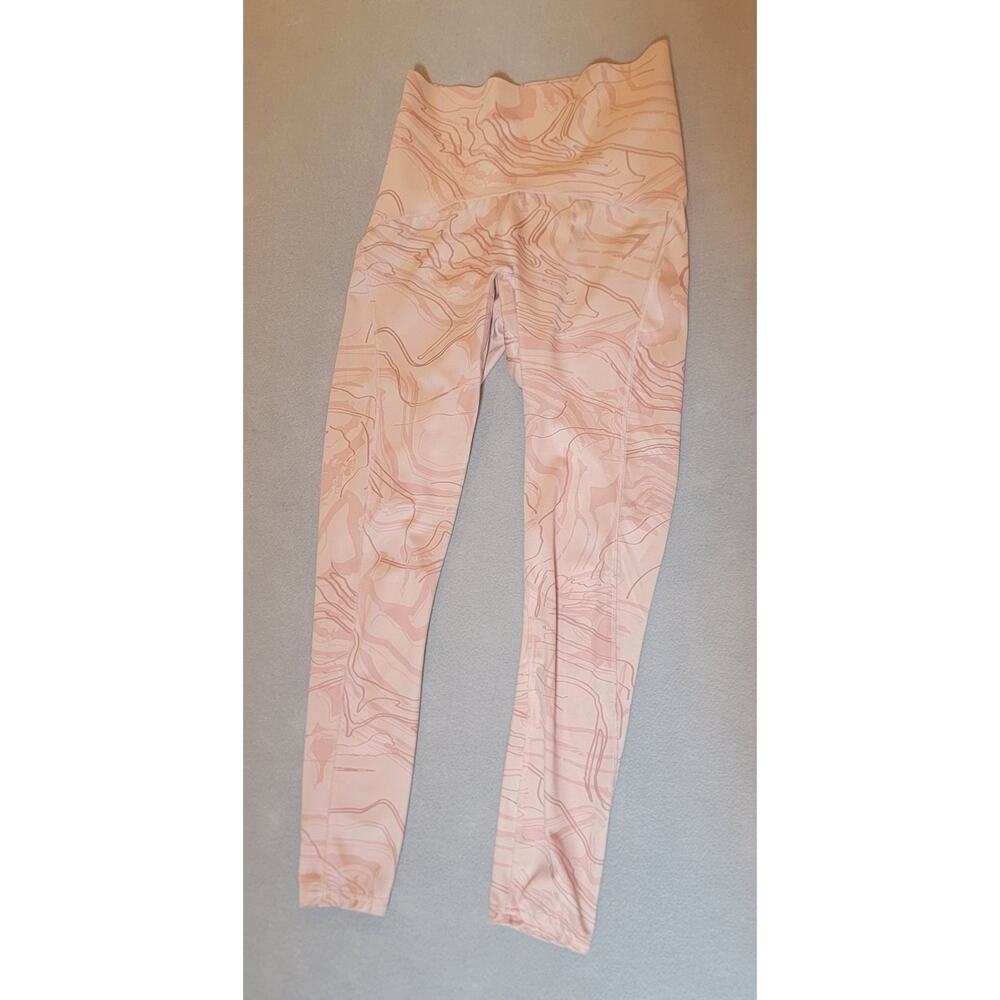 Gymshark Power Support High-Waisted Leggings Light Pink Marled - Size Small